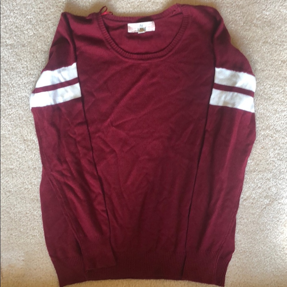 Pink Republic burgundy sweater.